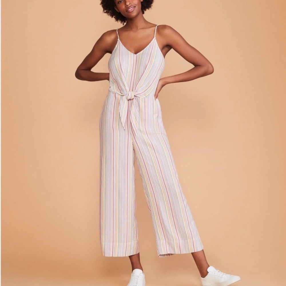 3/$30 Lou & Grey Striped Tie Waist Jumpsuit